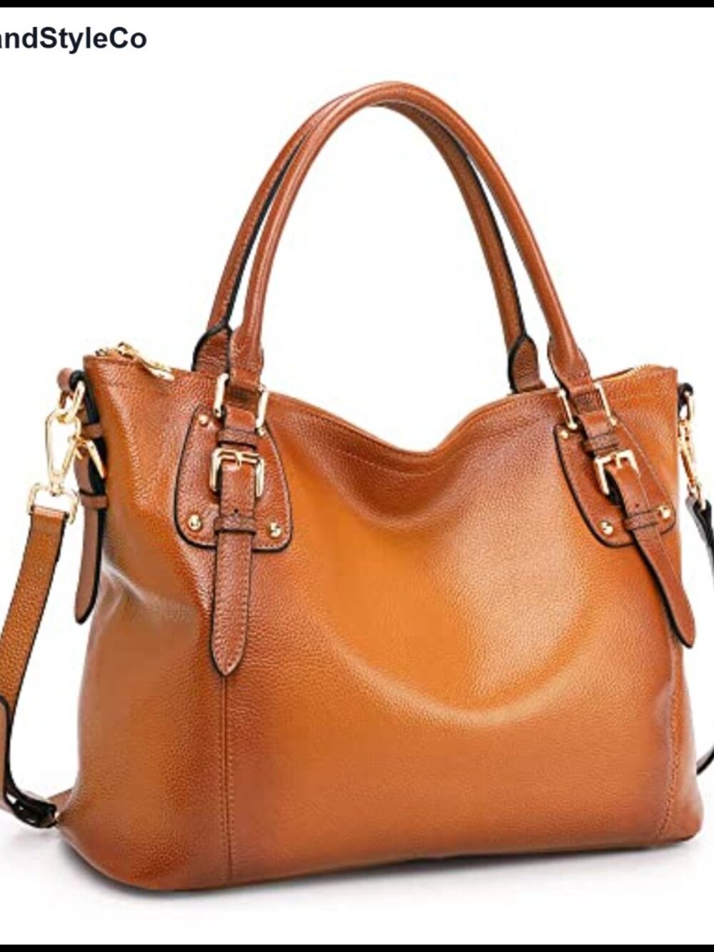 Kattee Large Satchel Leather Tote Purse Handbag Work Laptop Bag Shoulder Strap